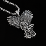 S925K Silver Saint Michael Pendant: Courage in the Heart