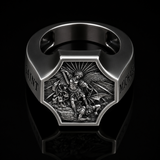 Saint Michael Archangel Protection Ring – S925K Sterling Silver Christian Faith Ring
