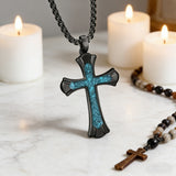 Black Turquoise Cross Necklace – Faith & Southwest Spirit