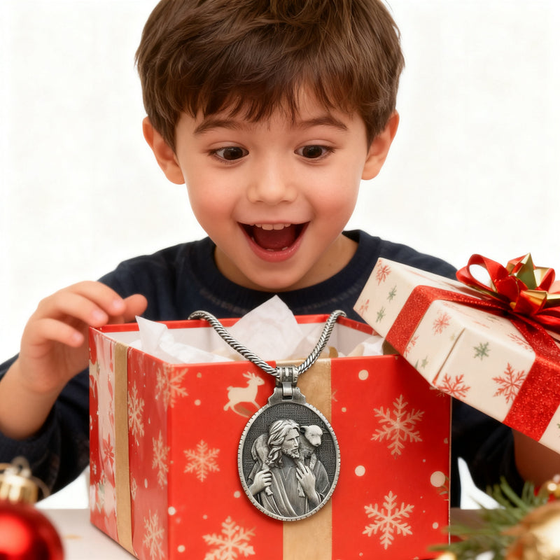 The Good Shepherd Sterling Silver Necklace - Sacred Symbol of Christ's Loving Care - John 10:14