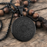 Vintage Titanium Seven Archangel's Seal Pendant - Amulet against evil eyes, curses, spells