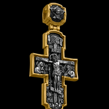 Orthodox S925K Silver Double-Sided Engraved Jesus Christ Crucified and Saints Orthodox Necklace