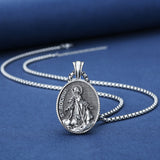 Pure Tin St. Rochus Medallion Necklace，The patron saint of dogs, plagues,bachelors, sick cows, the disabled,  surgeons,pilgrims,   falsely accused people,pharmacists.
