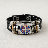 St. Benedict's Exorcism Medal Luminous Braided Adjustable Snap Clasp Multi-Layer Bracelet