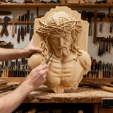 Jesus Crown of Thorns Beechwood Sculpture