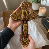 Hand-Carved Beechwood Our Lady of Guadalupe Wall Cross – Catholic Christian Home Décor - product view
