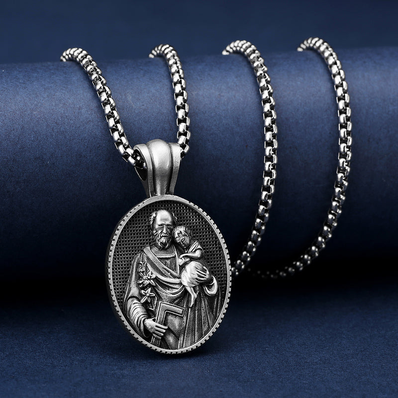 Christian Saint Joseph Medallion/The patron saint of fathers, pregnant women, immigrants, craftsmen, and engineers