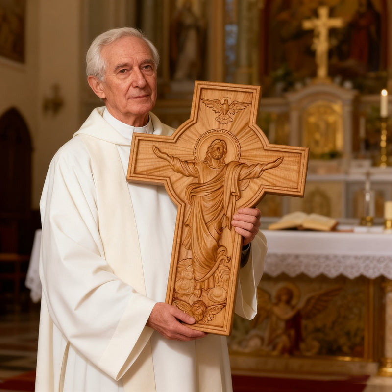 BGCOPPER Himmelfahrt Jesu Holzschnitzerei Kreuz-Die besten Geschenke für Ostern