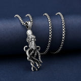 Pure Tin Shield Octopus Necklace