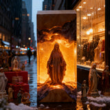 Virgin Mary Resin & Wood Night Light Ornament (Plug-in Version)