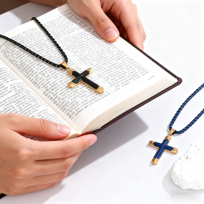 Titanium Steel 18K Gold Cross Necklace | A Christian Emblem of Faith and a Fashion Statement
