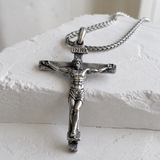 The Passion of Christ S925 Silver/Titanium Steel Cross Necklace