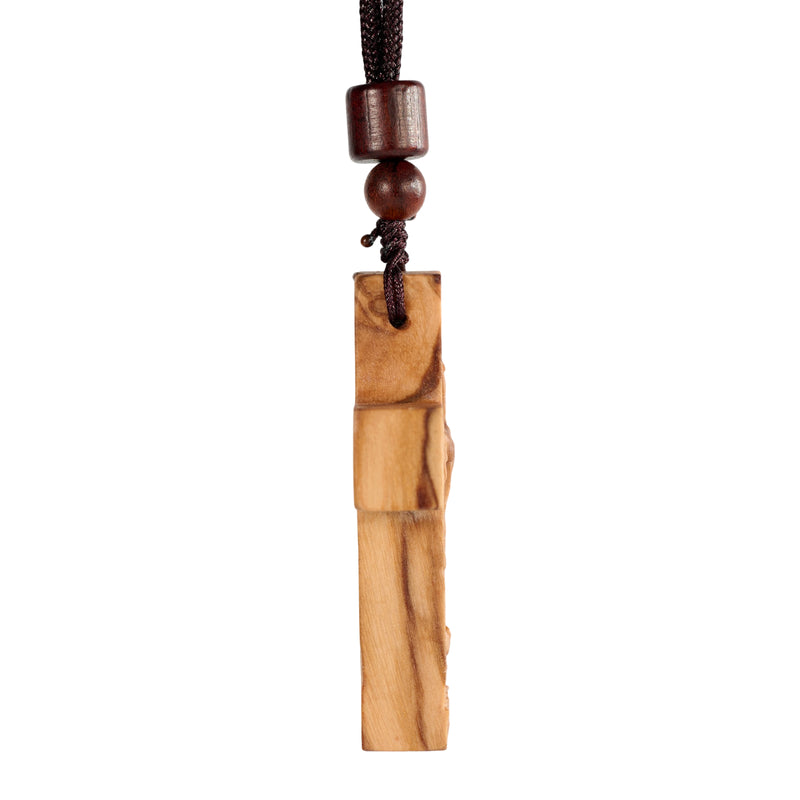 Wooden Savior Cross Necklace