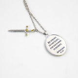 The Protection Amulet of St. Michael Archangel with a Sword Pendant Necklace