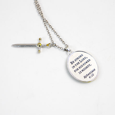 The Protection Amulet of St. Michael Archangel with a Sword Pendant Necklace