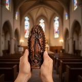 Our Lady of Guadalupe Round Wooden Tabletop Ornament