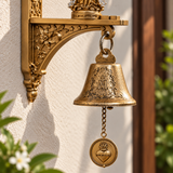 Our Lady of Grace Wall Bell – Antique Gold Marian Door Blessing Decor