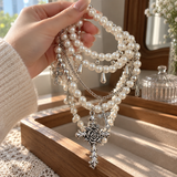 Multi-Layer Cross Pearl Necklace – Christian Faith Jewelry for Women