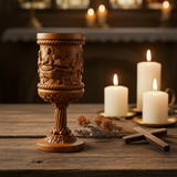 Boxwood "Last Supper" Chalice  Hand-Carved Communion Cup | Eternal Symbol of Redemption & Fellowship