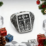 S925K Silver Handcrafted Jesus Crucifixion Scene Ring