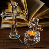 Cross Glass Candle Holder: Light Wrapped in Sacred Symbolism
