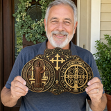 St. Benedict's Exorcism Medal Christian Exorcism Plaque - Wall Decor