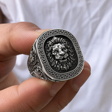 Men’s Lion Signet Ring – S925 Sterling Silver or Titanium Steel
