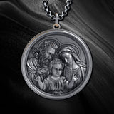 Holy Family S925K Sterling Silver Pendant Necklace