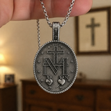 Pure Tin Miraculous Medal Virgin Mary Necklace