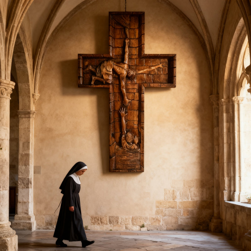 Savior Large Size Wood Sculpture