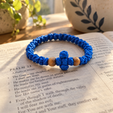Adjustable Orthodox Prayer Rope Bracelet – Hand-Knotted Christian Prayer Cord with Wooden Beads