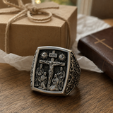 S925K Silver Handcrafted Jesus Crucifixion Scene Ring
