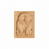 Archangel Michael Hand-Carved Wood Refrigerator Magnet | 4 Sacred Wood Tones