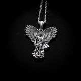 S925K Silver Saint Michael Pendant: Courage in the Heart