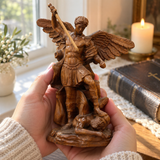 Boxwood Archangel Michael Carving: A Christmas Gift of Divine Protection