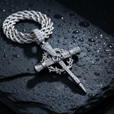 Nail Cross Crown of Thorns Necklace – Faith, Redemption & Timeless Strength