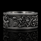 Archangel Michael S925 Sterling Silver Ring – Guardian of Faith & Courage - design detail