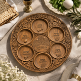 Jerusalem Passover Seder Plate – Hand-Carved Beechwood Judaica for Pesach