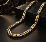 Men’s Christian Cross Link Necklace & Bracelet – 316L Titanium Steel Faith Jewelry