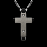 Hammered Two-Tone Stainless Steel Cross Necklace – Strength, Faith & Rugged Elegance