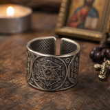 Archangel Metatron Life Angel Seal Adjustable Ring Solomon Kabbalah Amulet