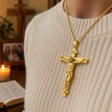 S925K Sandblasted Silver Jesus Crucifix Pendant