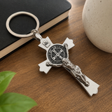 Saint Benedict Cross Keychain – Your Daily Shield of Faith and Protection - size and finish detail