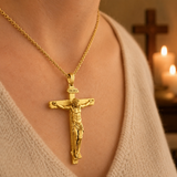 S925K Sandblasted Silver Jesus Crucifix Pendant