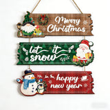 Christmas & New Year Wooden Hanging Signs: Rustic Holiday Cheer for Your Home