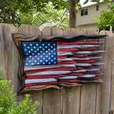 Hand-Carved Solid Wood American Flag Wall Art – Rustic Patriotic Home Decor & Veteran Gift