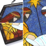 Nativity Scene Stained Glass Suncatcher: The Holy Family in Radiant Light