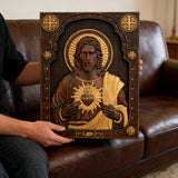 Unser Herr Jesus Heiliges Herz Holz Schnitzerei - Christlich-katholisches personalisiertes Schnitzgeschenk