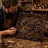 Krippe Holz geschnitzte Plakette, natürliche Buche Massivholz Religiöses Geschenk, Christliches Weihnachts geschenk