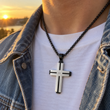 Layered Cross Necklace – Titanium Steel Christian Pendant